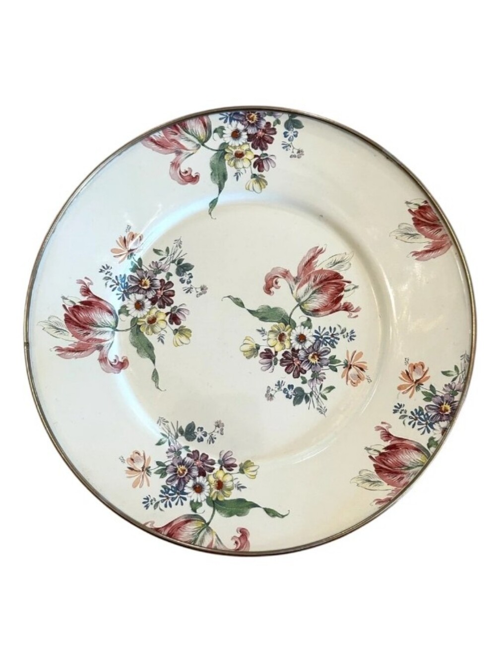 Enamel 8" Camp MacKenzie-Childs 1995 Salad/Desert Plate, Sterling English Garden